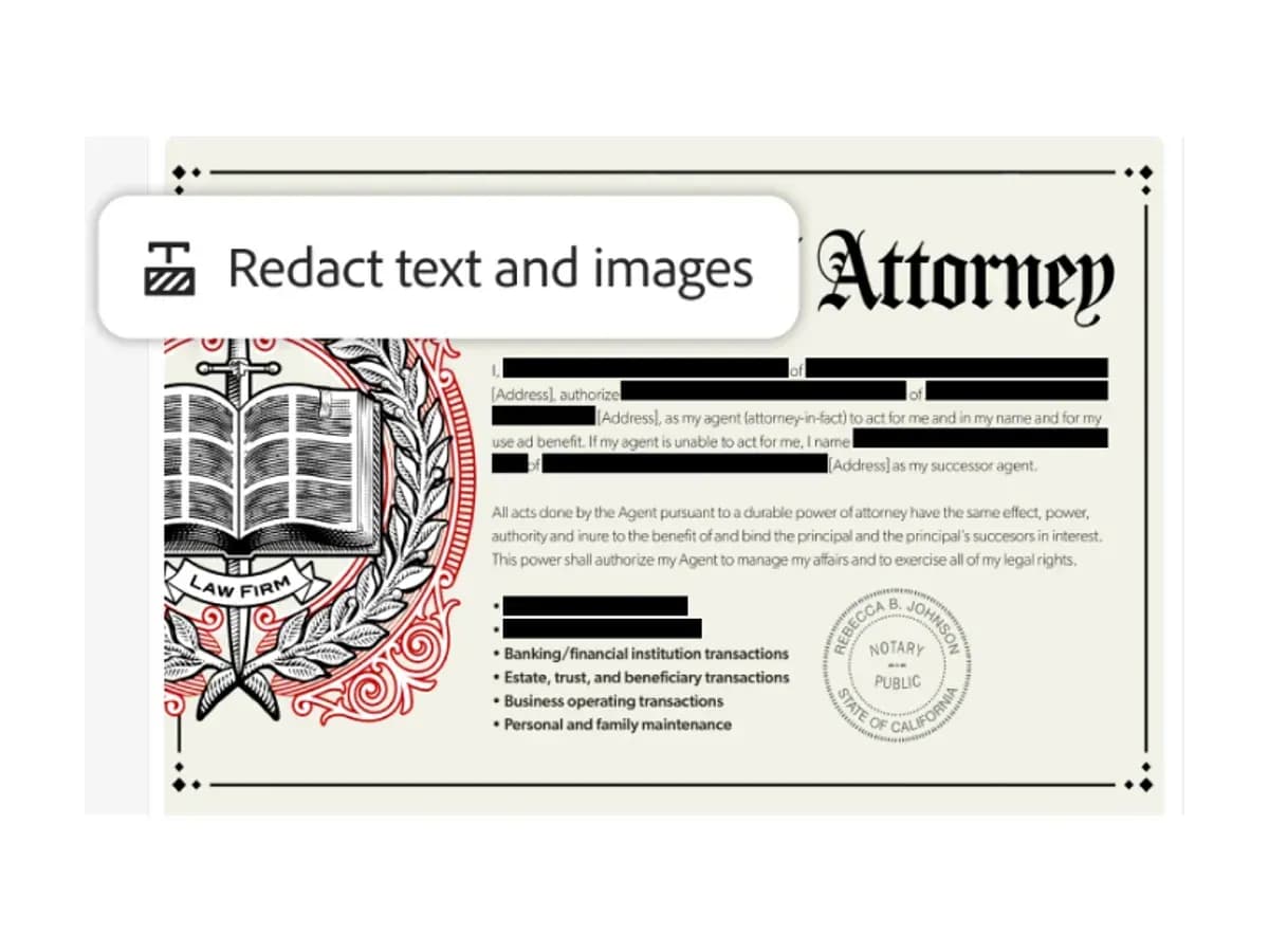 Приховані рядки тексту в PDF-довіреності в Adobe Acrobat Pro