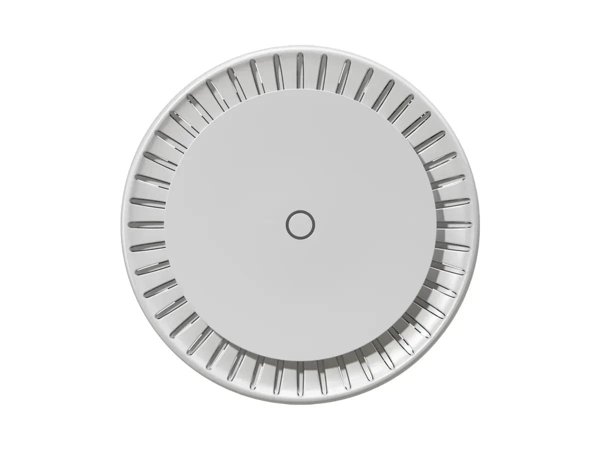 Top view of the MikroTik cAP ax ceiling-mount Wi-Fi 6 wireless access point