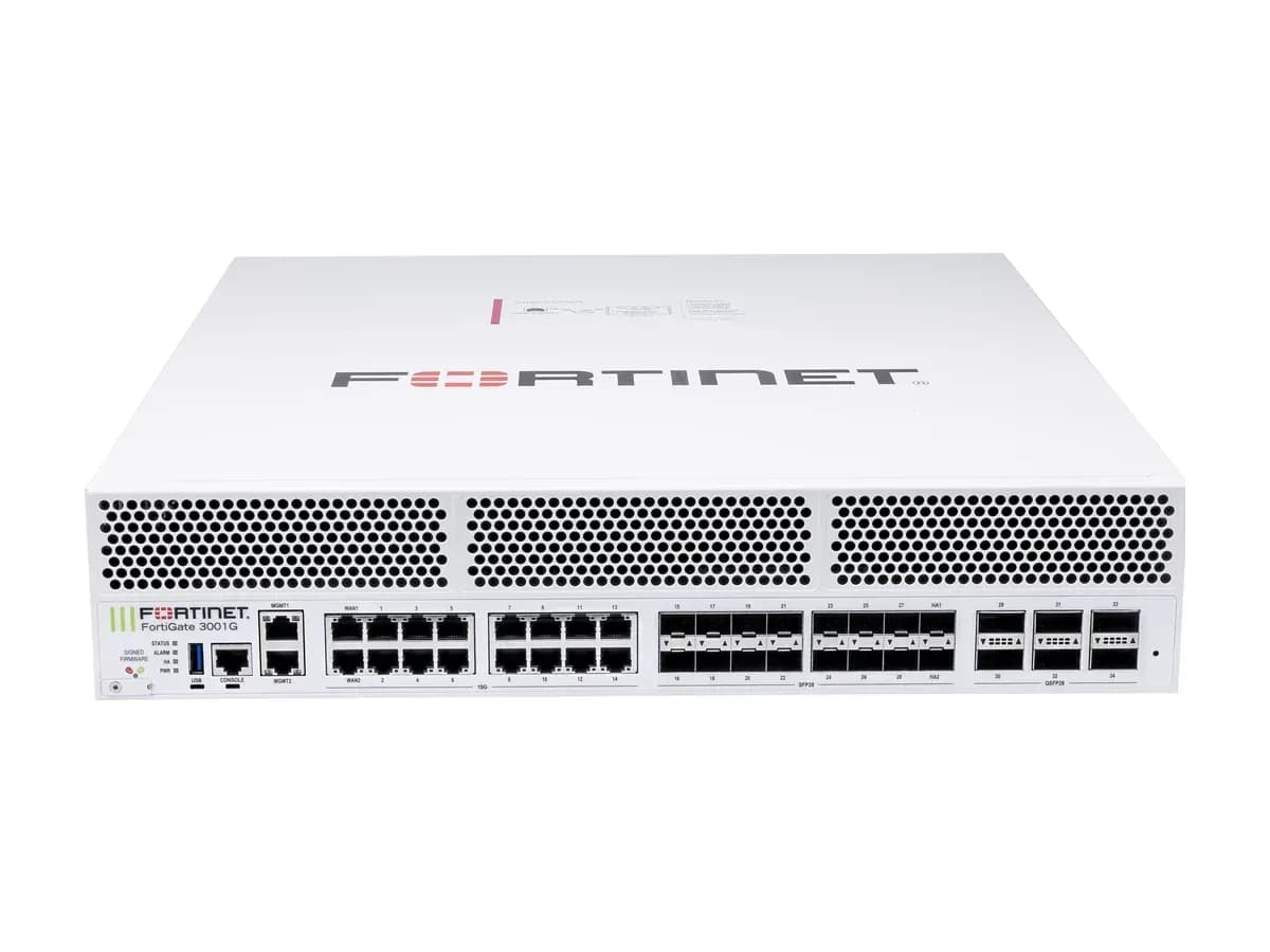 Передня панель і мережеві порти міжмережевого екрана нового покоління Fortinet FortiGate 3000G (NGFW)