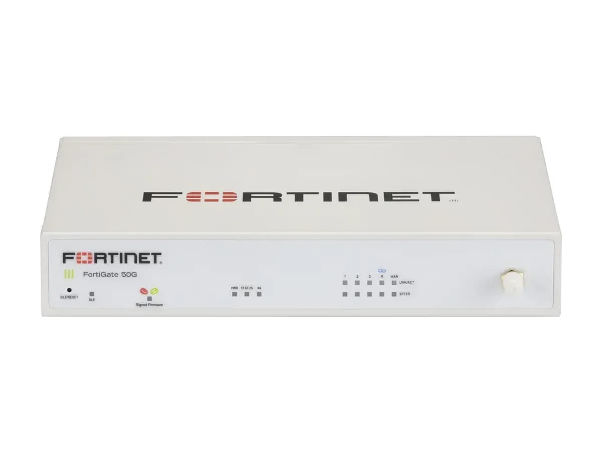 Передня панель і мережеві порти міжмережевого екрана нового покоління Fortinet FortiGate 50G (NGFW)