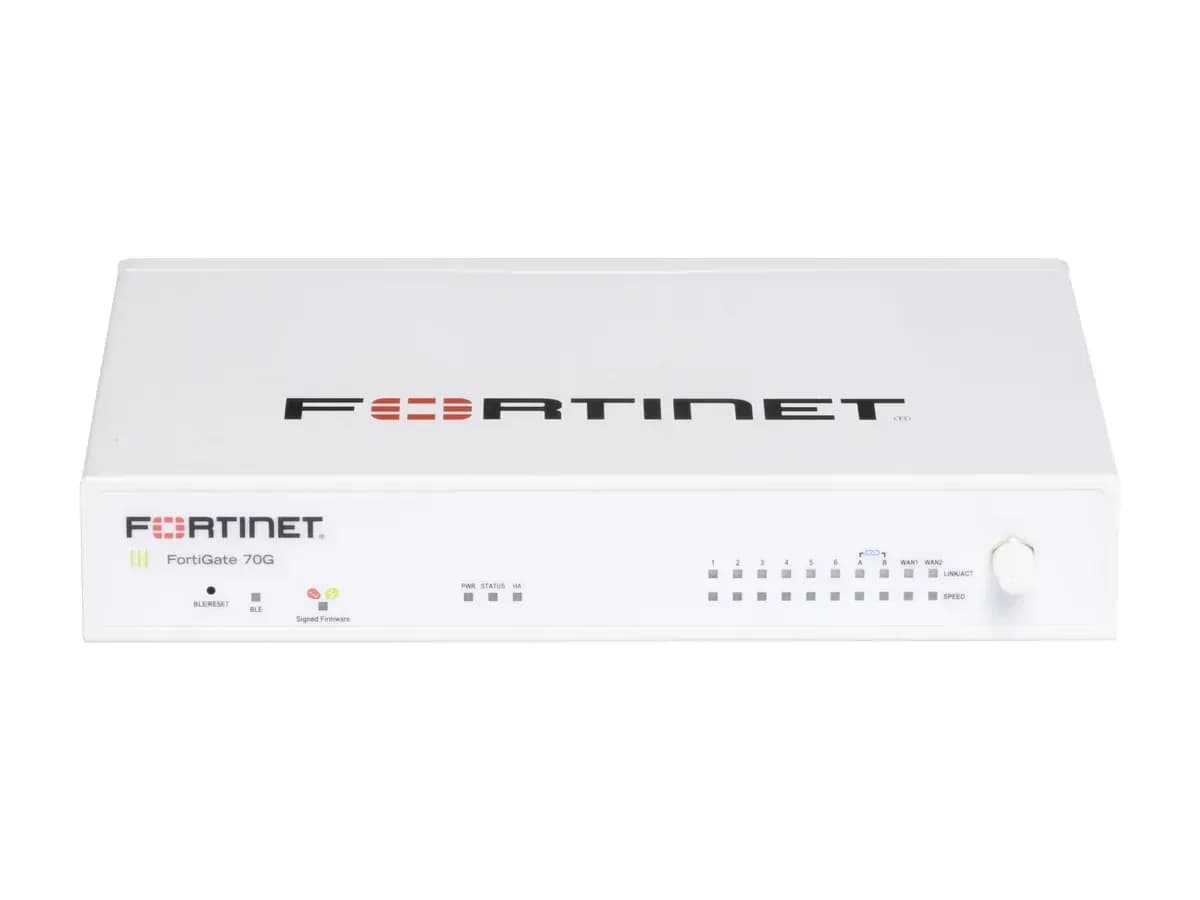 Передня панель і мережеві порти міжмережевого екрана нового покоління Fortinet FortiGate 70G (NGFW)