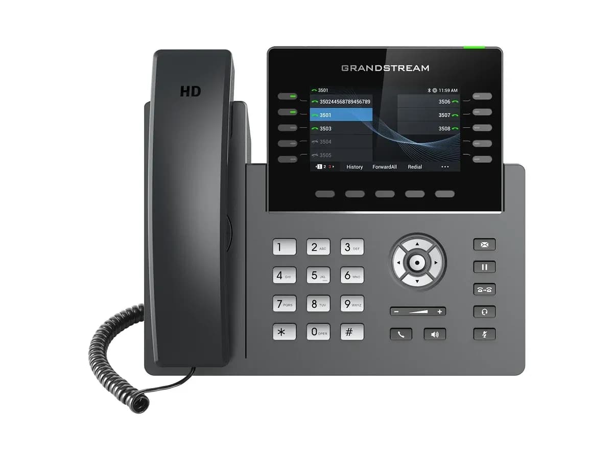 Настільний IP-телефон Grandstream GRP2615 з дисплеєм, лінійними клавішами, клавіатурою та слухавкою