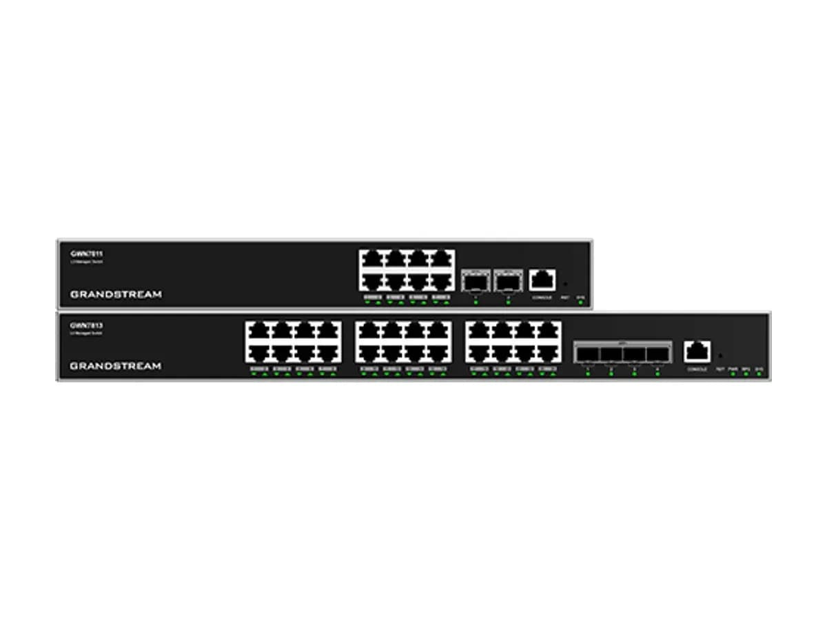 Керовані PoE-комутатори Grandstream серії GWN7810 рівня 3, передня панель і мережеві порти