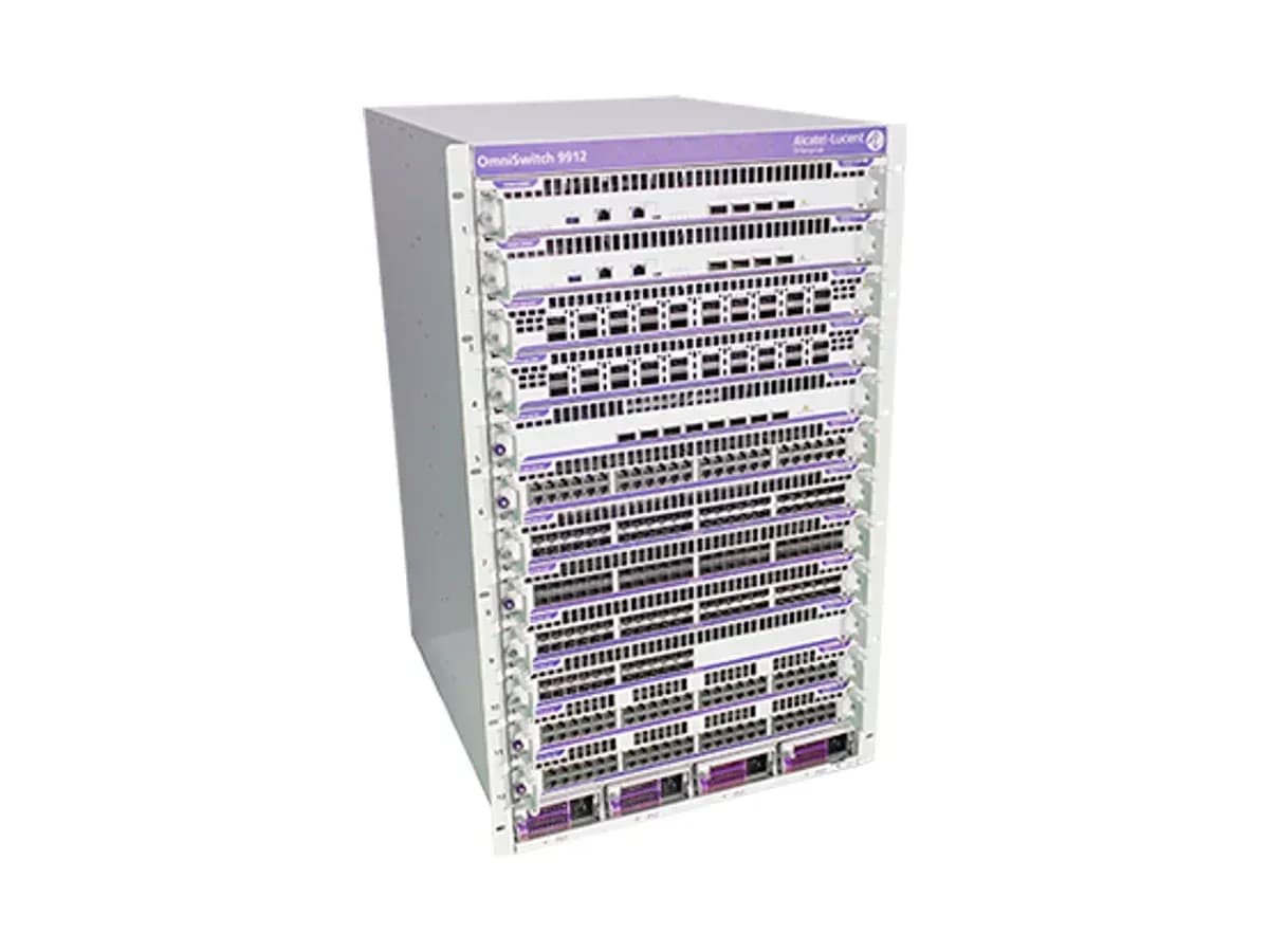 Модульний шасі-комутатор Alcatel-Lucent OmniSwitch 9912 зі встановленими лінійними картами