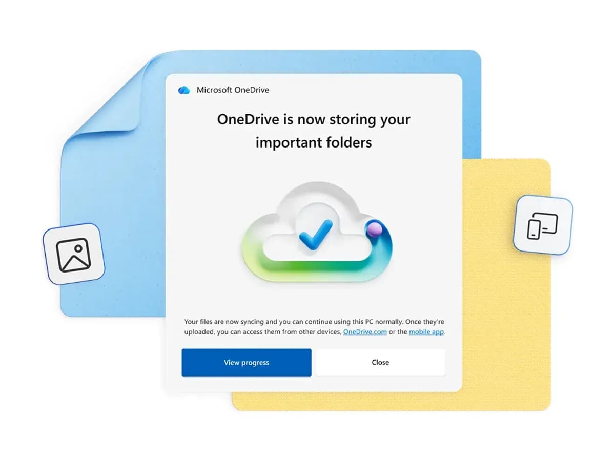 Сповіщення Microsoft OneDrive про резервне копіювання важливих папок у хмару