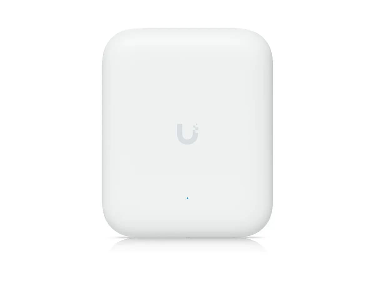Front view of the UniFi U7 Outdoor all-weather Wi-Fi 7 wireless access point